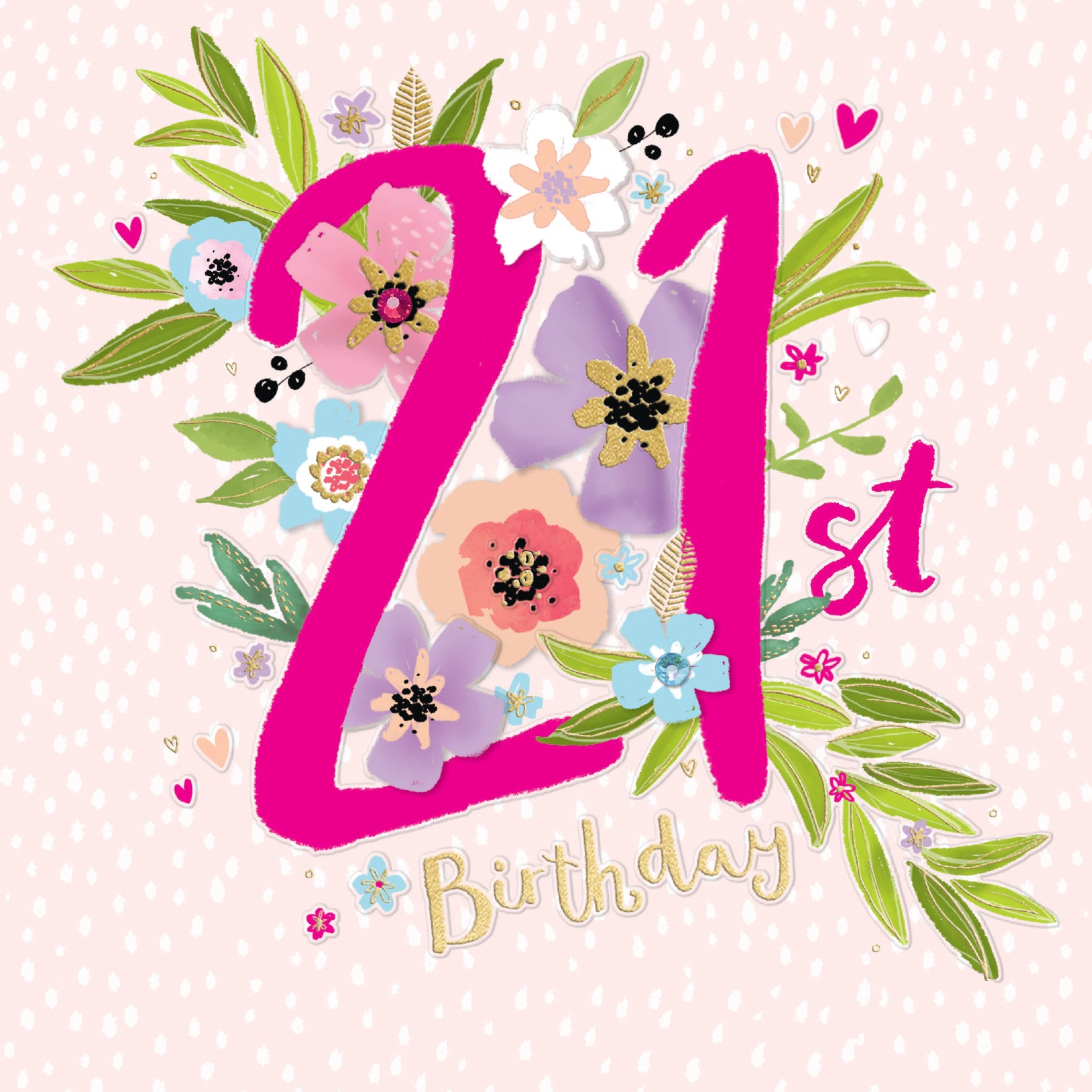 Big Pastel Flowers 21st Birthday Card - Penny Black